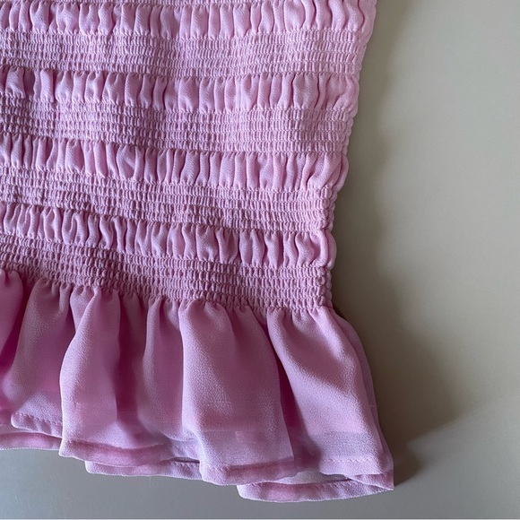 Leyden Pink Smocked Puff Sleeve Top - Picture 3 of 4